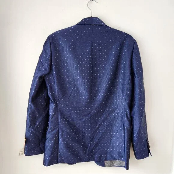 NWT $350 Tallia Blue Blazer Suit Jacket Sport Coat Polka Dot Men's 38 Reg (38R) - Picture 2 of 7